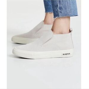 SeaVees Huntington Middie Suede Slip on Sneaker in Sand or Light Grey Size 5.5
